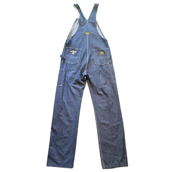 Vintage Jack Daniels Distillery Overalls Bibs Men 40 Tall Blue USA Made Cotton - Picture 2 of 6